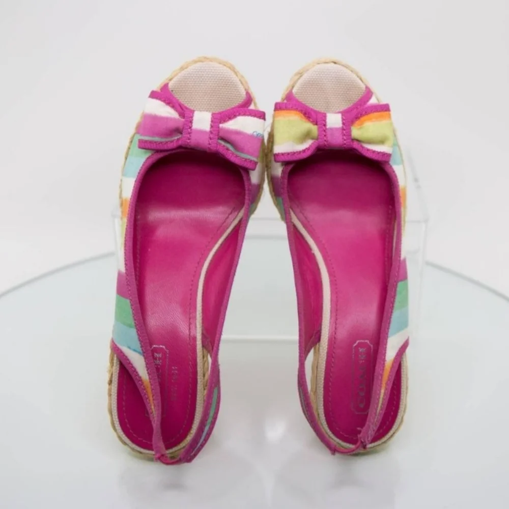 Coach Multicolor 'Grace' Espadrille Platform Wedges - Picture 3 of 12